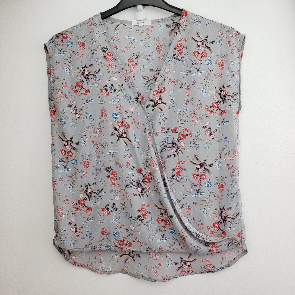 PLEIONE Casual Top BLOUSE Women's Size M, Gray